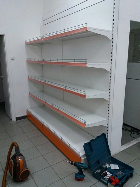 Стеллаж для магазина пристенный, 5 полок