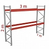 Паллетный стеллаж 2×3×1 м, 2 яруса