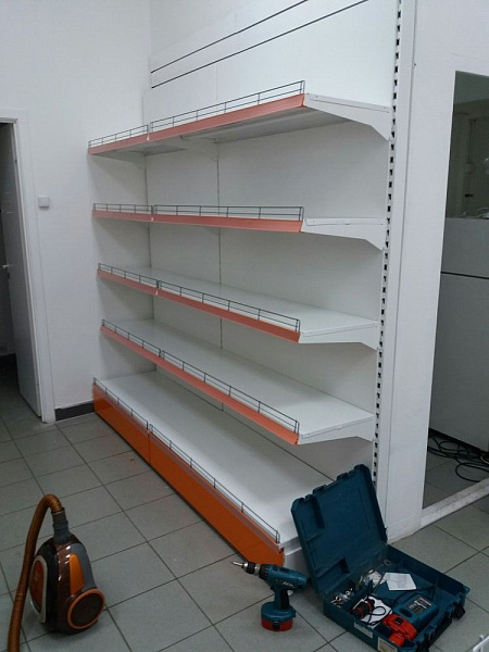 Стеллаж для магазина пристенный, 5 полок