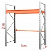 Паллетный стеллаж 2×3×1 м, 1 ярус